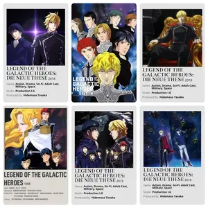 Legend of the Galactic Heroes 1988 canvas poster, classic Reinhard and Yang Wenli iconic scenes, retro space military sci-fi anime wall art, anime fan collectible, male bedroom decoration