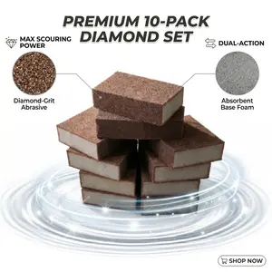 Durable 10 Pack Silicon Carbide Sponge Erasers for Heavy-Duty Cleaning, Non-Sponge Rubber Unvulcanized Coarse Abrasive Cleaning Brushes