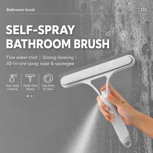 1 Count Window Cleaning Scraper – Squeegee, Sprayer & Scrubber, 3 in 1 Multifunctional Cleaning Tool for Glass and Mirrors Cleaner