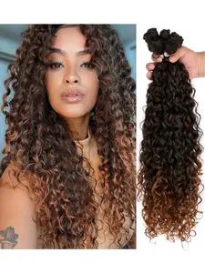 Gogo Curl Curly Hair Bundles for Women, 22-24 Inch Deep Wave, 9 Packs, Bohemian Water Wave, Long Wigs for All Seasons, Daily Use