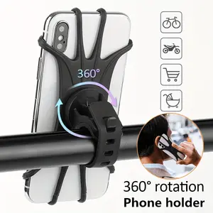 Baby Stroller Phone Holder, 360° Rotating Silicone Handlebar Cover, Bicycle Motorcycle Phone Stand, Baby Carriage Accessories