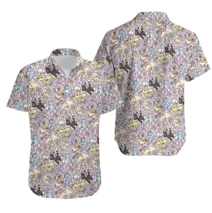 Cute Character Game Floral Hawaiian Shirt, Anime Pocket Monster Apparel For Men Women, Summer Vacation Wear Casual Gift Idea | 060426.C15897.ID00