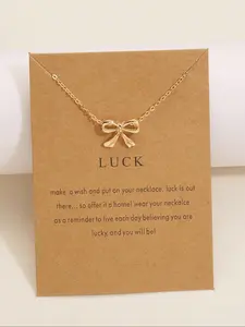 Women's Elegant Bowknot Design Pendant Necklace, Dainty Necklace, Minimalist Trendy Pendant Necklace, Minimalist Chain Necklace, Chic Vintage Jewelry As Gift for Girlfriend