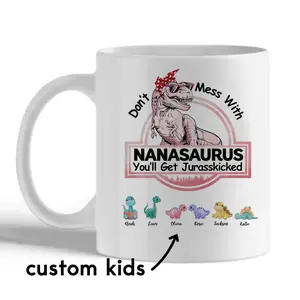 Personalized Custom Mug, Don't Mess With Mamasaurus Mom Mug, Mom Coffee Mug, Mamasaurus Like A Normal Mom But More Awesome Mug, gift for mother's day