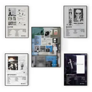 [Album Collection - Sale Up To 41%] Tdf Album Poster Collection - Modern Rap Wall Art - Trendy Room Decor - Gift for Fans [Unframed - Print Only]