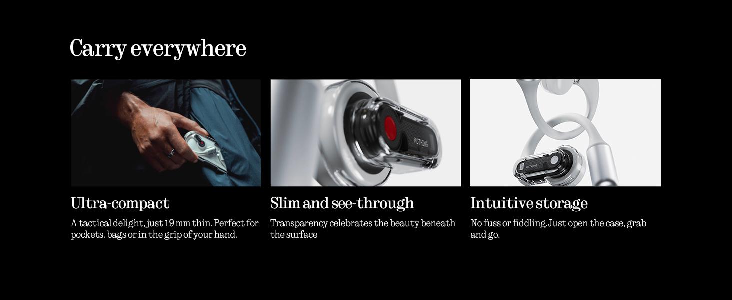 Nothing Ear (Open) Open-Ear Headphones, Earbuds with Earhooks, Clear Voice Technology with 2 Mics, BT 5.3, Fast Charging, Compatible with iPhone & Android -White