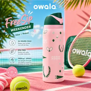 Owala FreeSip 32oz Weekender Sports Water Bottle Insulated Leak Proof Built In Straw Pickleball Tennis Hydration Bottle Gift