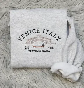 Embroidered Venice Italy Sweatshirt, Travel In Italy shirt great for men and women, National Park Sweater, Outdoors Gift, California Sweater, Cozy, Embroidered