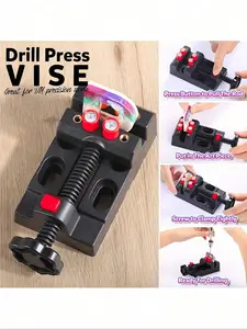 Quick Adjust Mini Drill Press Clamp, 0-2 Inch Abs Plastic Work Bench Vise, Olive Bodhi Bead Grip, Precision Drilling & Engraving Tool