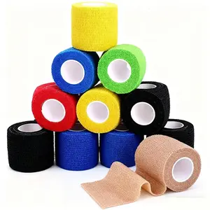 Three color six piece self-adhesive breathable sports bandage, elastic non-woven fabric ankle and elbow protection mini essential fitness accessory, used for sports supportRAIMENTRY