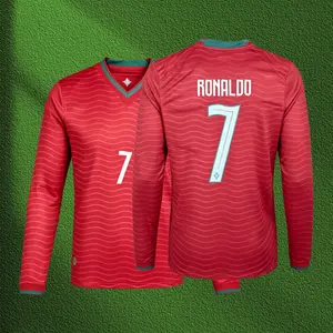 2526 Home Red No. 7 Cristiano Ronaldo Short Long Sleeve Jersey Soccer Jerseys