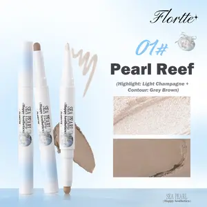 FLORTTE Glass Sea Dual-Ended 2-in-1 Highlight & Contour Stick Face Sculpting Makeup Pen, for Highlighting, Contouring, Nose Shading & Face Shaping – Natural Finish, Easy to Blend, Long-Lasting tik tok shop Cosmetic