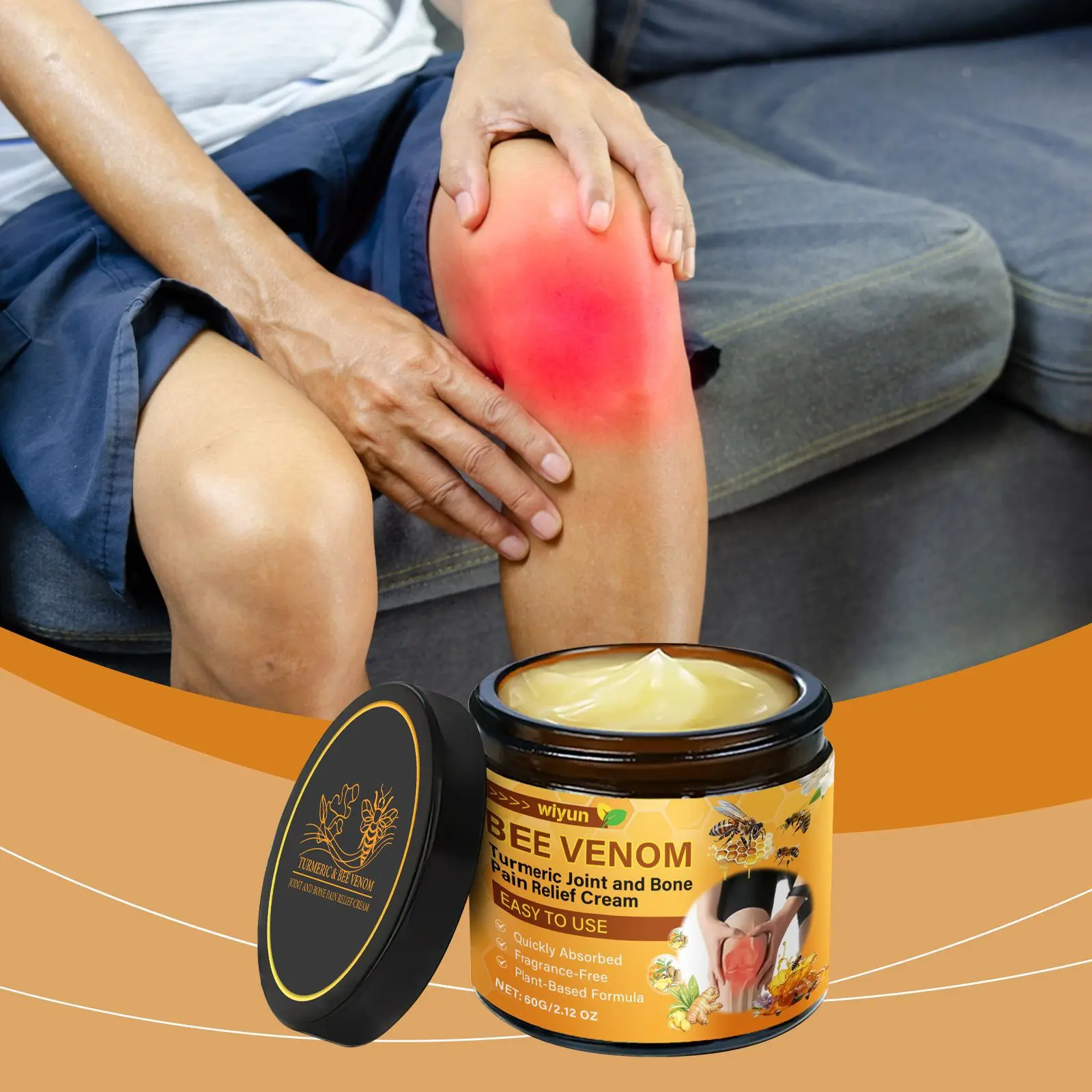 Bee venom joint pain relief cream | Enhances vitality + suitable for multiple areas | Relieves neck, shoulder, waist, and knee muscles | Men’s body care Fast-Acting Anti-Cellulite Sculpting