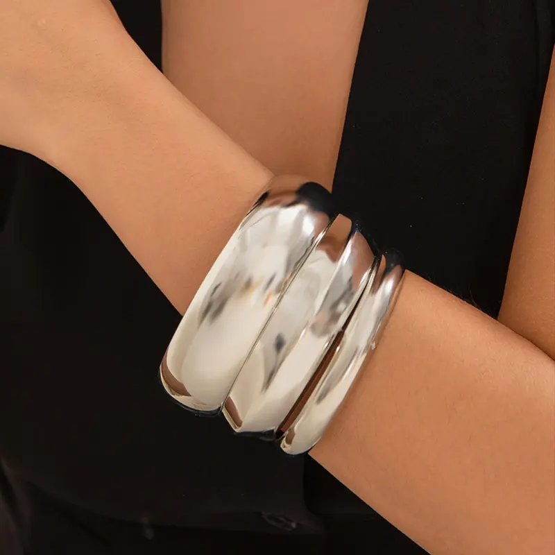Vintage Punk Exaggerated Bangle (3pcs), Fashionable Curved Bracelet for Men & Women, Simple Jewelry for Party, Daily Clothing Decor, Trendy Fashionable Accessories, Trendy All-match & Exquisite Jewelry for Birthday Gift, Fashion Bracelets