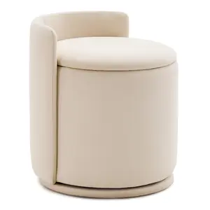360° Swivel Vanity Stool | Multi-Function Storage Ottoman, Cloud-Soft Velvet Side Table for Bedroom & Living Room,