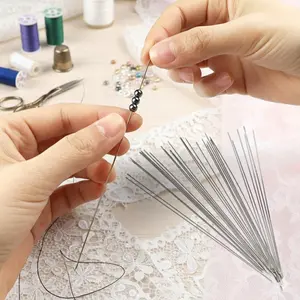 Anti-Rust Stainless Steel Large Eye Beading Needles for Jewelry DIY Crafting Heavy-Duty Unbreakable Design Fits Fine to Thick Threads Sewing and Bead Stringing Kit Professional Beadwork Tools