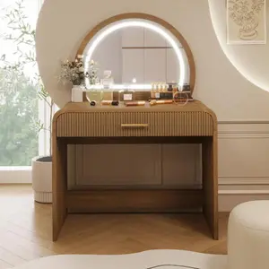 【Bellemave】39" Makeup Vanity Table with Mirror Touch Screen Lighted Mirror, Dressing Table with Drawer for Bedroom
