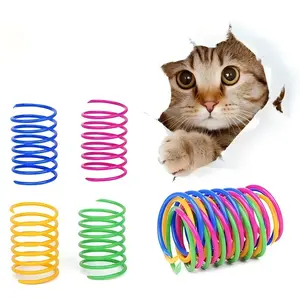 4PCS Colorful Cat Spring Toys – Interactive Coil Toys for Indoor Cats, Lightweight Bouncing Play Toys for Daily Fun & Exercise