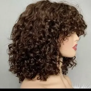 Curly wigs 12 inches 200 density