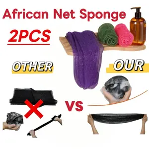 African Exfoliating Net Sponge Set, Ethically Sourced from Nigeria Bath Sponge Bath Sponge Shower