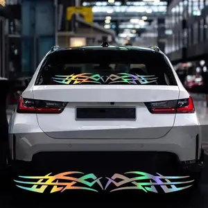 Tribal Flame Style Car Sticker Front Rear Windscreen Banner Vinyl Auto Decor Accessories Car Decals For BMW Audi Tesla Seat Subaru Skoda