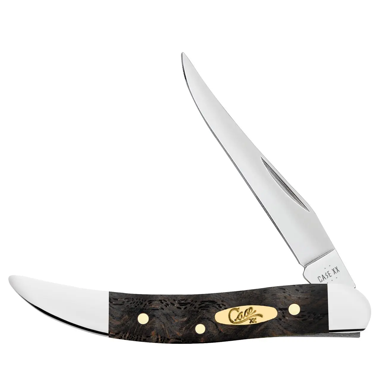 Case 14009 XX Knives Toothpick Black Curly Oak Wood 14009 Stainless Pocket Knife