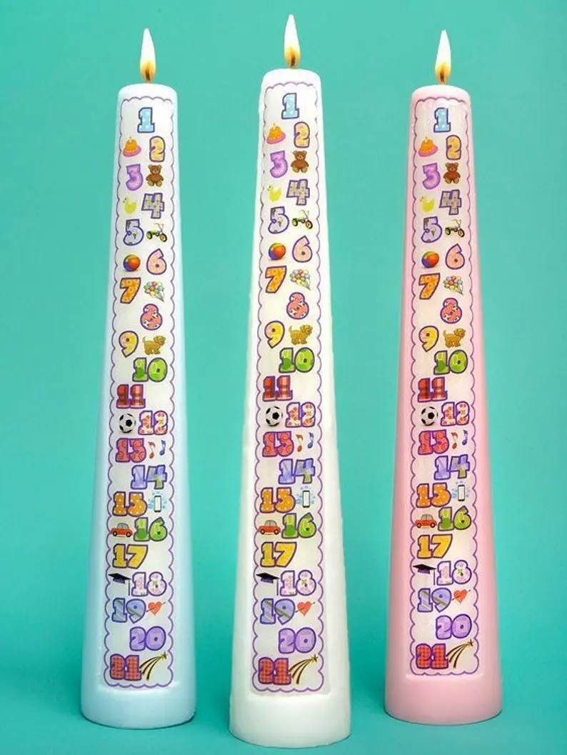 Birthday Countdown Candle, 1-21 Year Contemporary Style