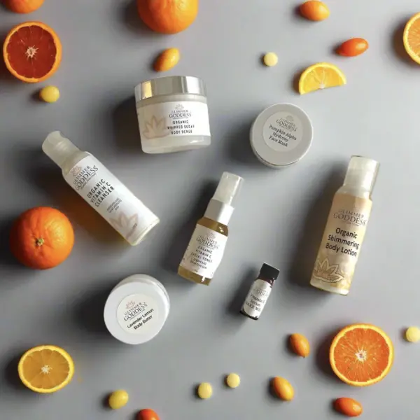 Glimmer Goddess Organic Vitamin C Radiance Deluxe Sample Kit for Skin Repair - Skincare moisturizer vitamin