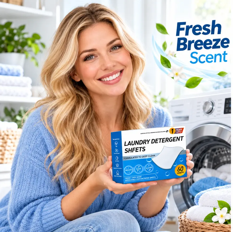 Laundry Detergent Sheets, Deep Cleaning Laundry Sheets for Clothes, Helps Remove Odors & Leaves a Fresh Scent