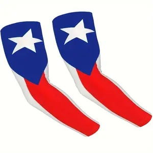 Puerto Rico Flag Cooling Compression Arm Sleeves (1 Pair - Enhance Performance with UV Sun Protection, Moisture-Wicking Fabric, and Breathable Cooling Technology for Outdoor Sports - Perfect for Women and Men Seeking Comfort and Style