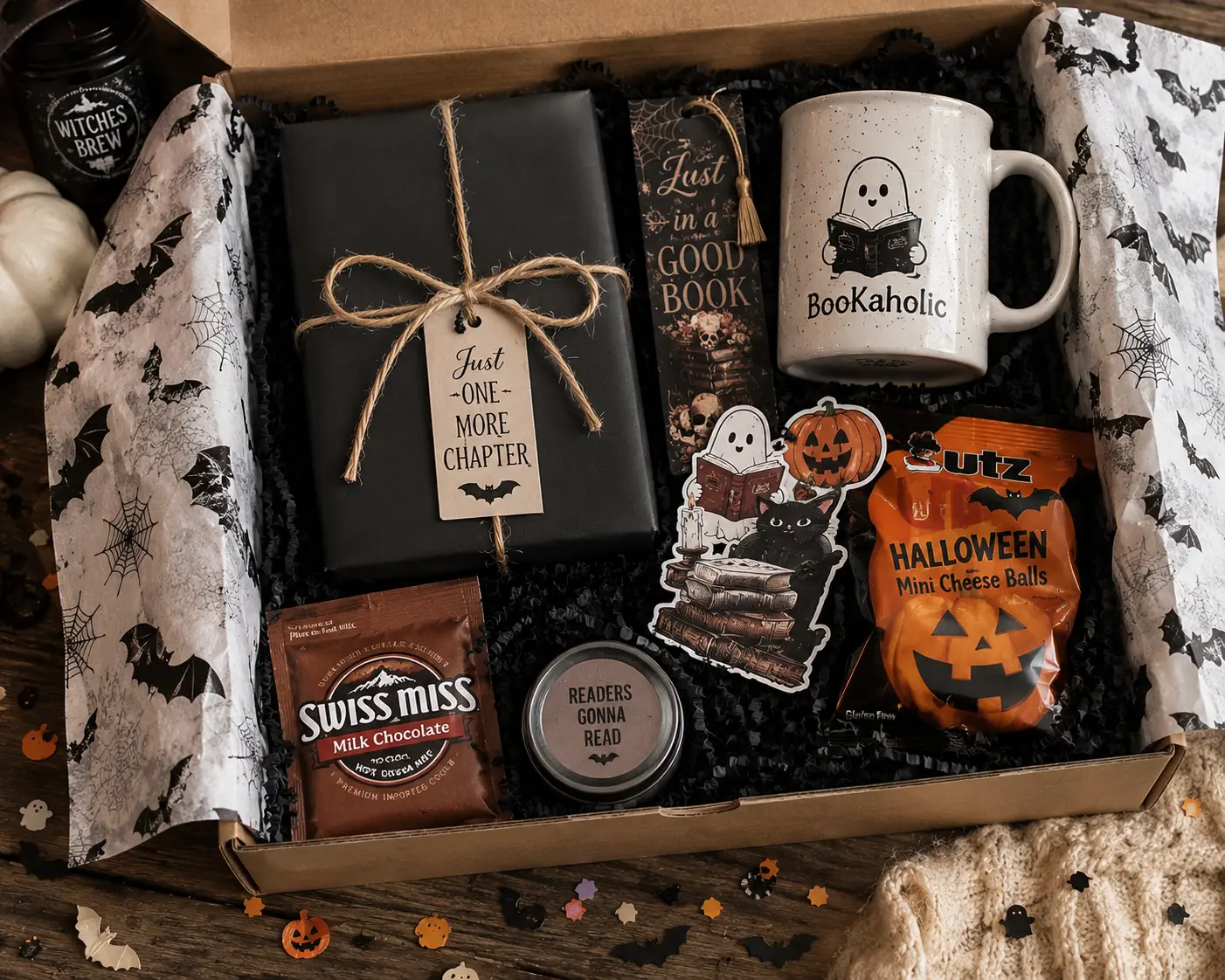 Halloween Book Box | Mystery Book Gift Box | Spooky Book Box | Book Lover Gift | Cozy Reading Gift | Halloween Gift for Readers
