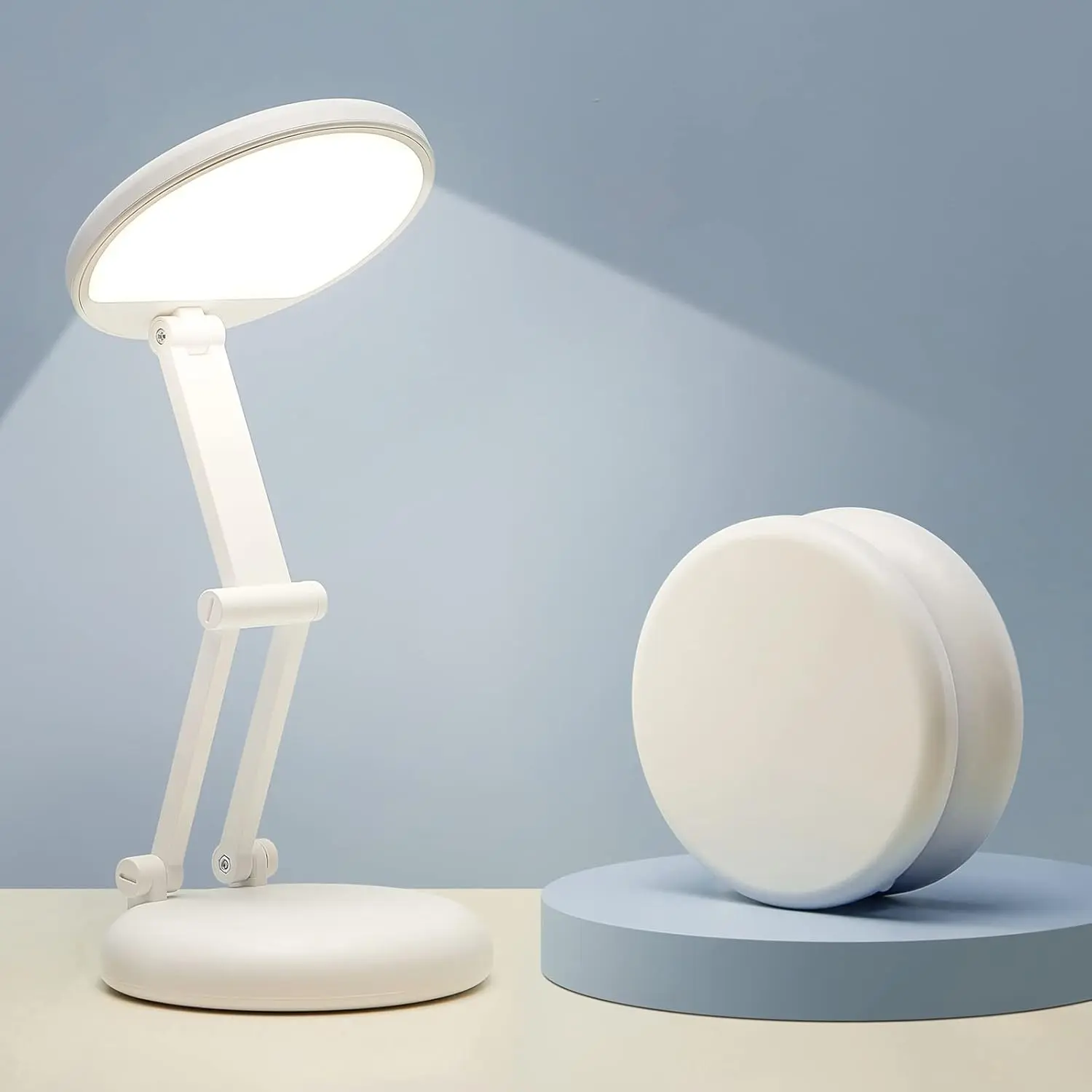 One Fire Rechargeable Table Lamp,Dimmable Cordless Lamp Desk Lamp for Dorm,3600mAh Battery Operated Lamp Rechargeable Lamp,Small Desk Lamp Portable Light for Office/Study/Nail/Craft/Puzzle(Warm Light)