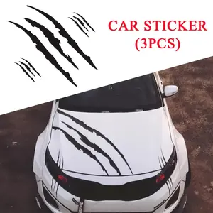 3pcs Claw Marks Decal Sticker For Car Headlamp Car Hood Vinyl StickerDecal For Cars (Black) Pegatinas Para Coche For Bmw E46