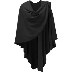 2026 Womens Large Cross Front Poncho Sweater Wrap Topper Knitted Elegant Shawls Cape for Fall Winter