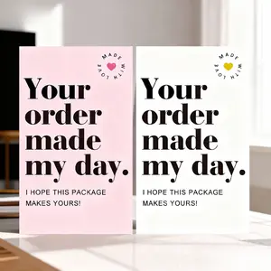 50 Business Thank You Cards, Essential Customer Appreciation Gifts, Heart Design, Retail Store Online Shop Orders Gratitude Notes, Positive Message Card