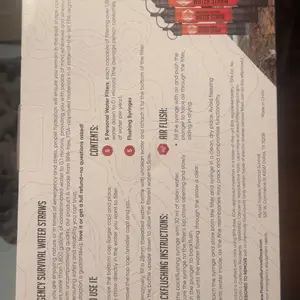 5 or 2 High Capacity Emergency Survival Water Straws - Personal Filter for Camping, Hiking, Travel Biking, Survival Preparedness, Lightweight Reusable