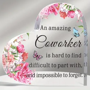 Acrylic Heart Retirement Gift for Women Going Away Gifts for Coworkers Retirement Plaque Gifts for Women Acrylic Farewell Gifts Coworker Leaving Gifts for Farewell Coworkers