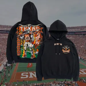 Vintage Texas L0ngh0rns Skull Hoodie, Grunge Style College Football Merch, Shirt for Football Fans, Trending Us Streetwear, Viral on Tiktok, Y2k Style Menswear Long Sleeve Pullover