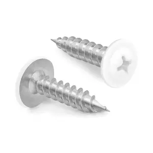 #8 x 1/2" Truss Head Fast Self Tapping Screws, Alloy Steel Wood Screws, White Head, 100 PCS