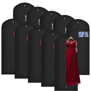 10 Pack Heavy Duty Clothes Bags with Clear Window and Zipper Closure Durable Multi Use Garment Protector for Dresses Suits Coats Dancewear Travel Storage Closet Organizing 10 Independent Luggage Frien