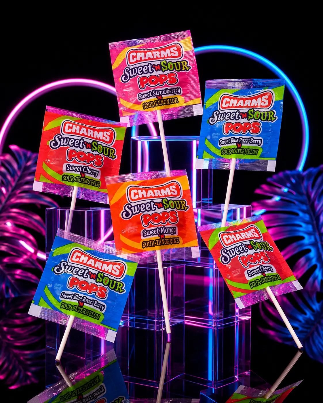 Charms Sweet And Sour Flat Pops 48 ct.