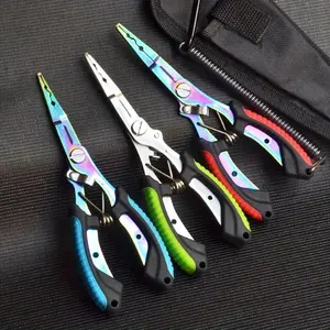 Multi-Functional Fishing Pliers and Clips, Stainless Steel Hook, Knife, and Case, Includes Lanyard, Essential Fishing Gear