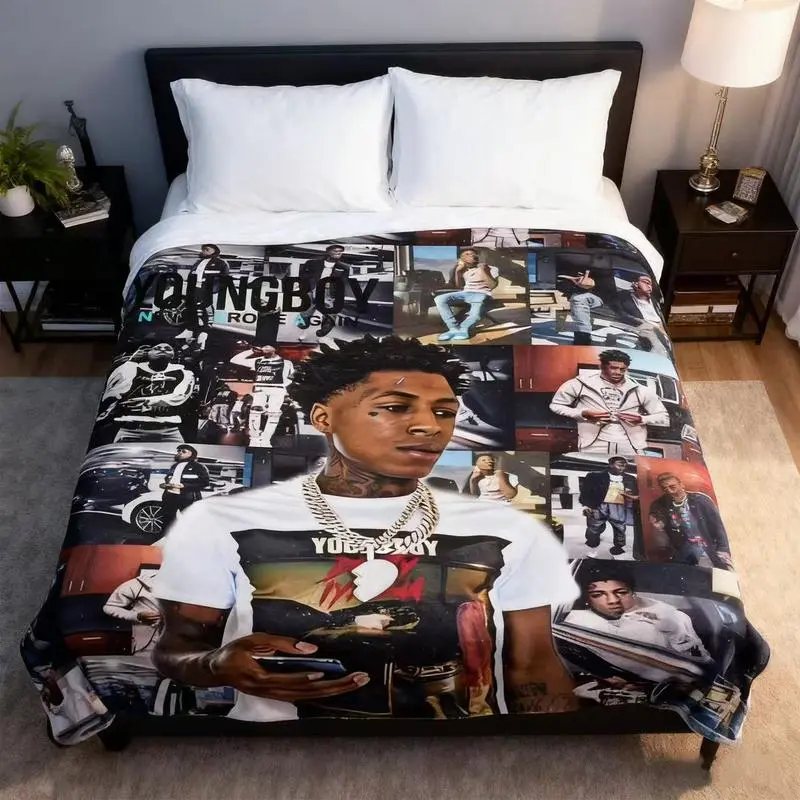 YoungBoy Never Broke Again graphic blanket-ultra-soft, wrinkle-resistant, and suitable for all seasons. Perfect for indoor and outdoor use, on the sofa, or in the bedroom. Makes a great gift for Christmas, Thanksgiving, or birthdays; available in multiple