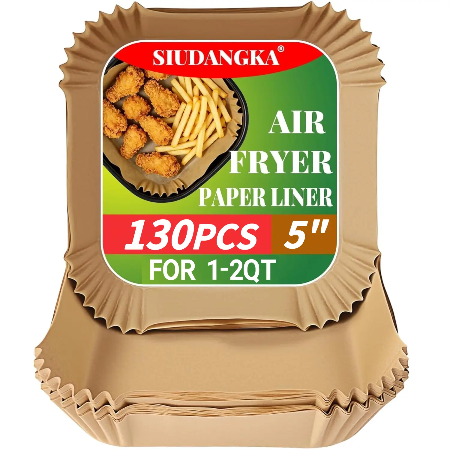 Small Air Fryer Liners Disposable Compatible with COSORI 2.1 Qt Air Fryer, 130 PCS Mini Air Fryer Liners Parchment Paper Baking Sheet for COSORI 2.1 Qt Accessories