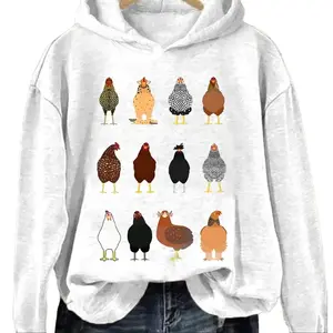Chicken Breeds Hoodie - Cute Farm Animal Pullover, Crazy Chicken Lady Sweatshirt, Homesteading Apparel, Perfect Gift for Farmer