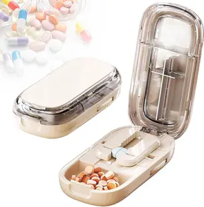Pill Cutter for Small Pills, 2 in 1 1/2+1/4 Splitter with Accurate Centering & Easy to Use