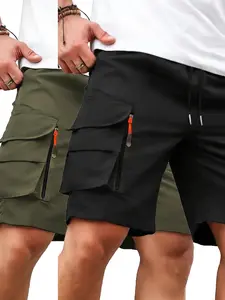 2-Pack Men's Summer cargo shorts, Multi-Pocket Loose Casual Pants, Soft Stretch Durable Dirty-Resistant, Daily Commute Outdoor Wear
