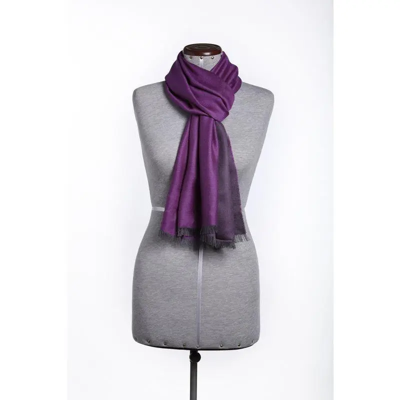 Handmade Peruvian Shawl in 100% Baby Alpaca Wool, Reversible Unisex Fashion Wrap with Fringe, 78 x 18 in, 1 Size, One Size