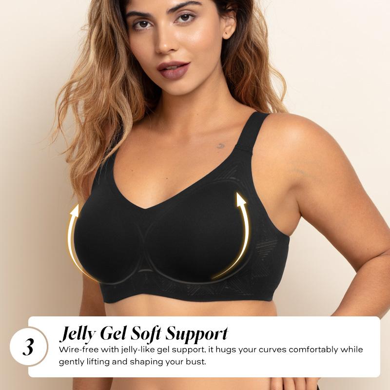 COMFELIE S-3XL Plus Size Wireless Bra for Women ,Seamless Bra with Support Bralette, Comfort Lightly Lined Full Coverage Bra EB061-62, 1 Pack