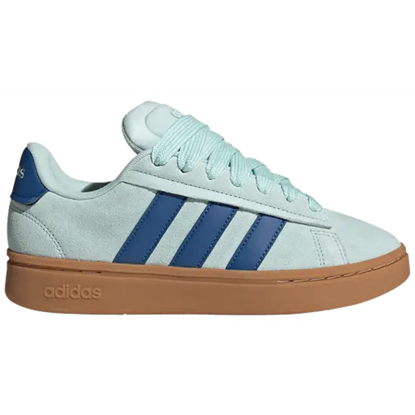 Adidas Grand Court Alpha Women's Faux Leather & Suede Retro Court Sneakers with 3-Stripes, Low Profile Casual Shoe with Cloudfoam Comfort Cushioning
